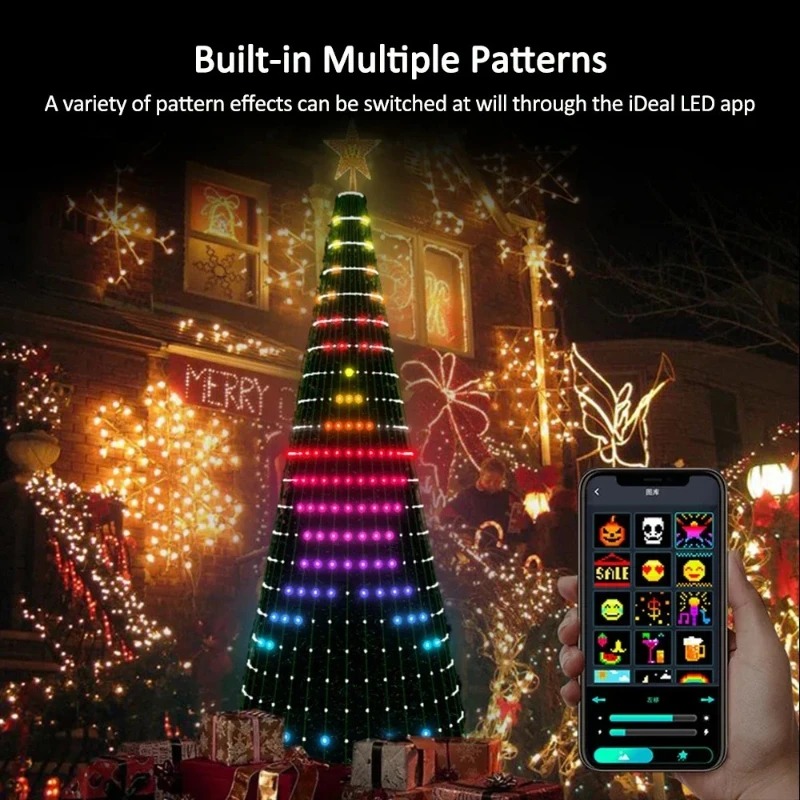 Home Decor Free App - Kerstster Boomverlichting RGB LED, Bluetooth APP-gestuurde