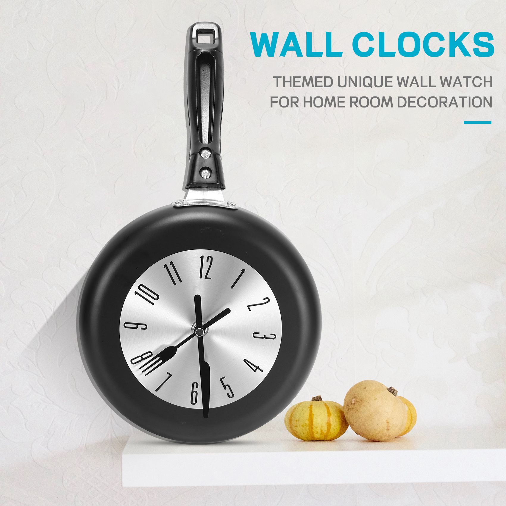 Home Decor Theme - (A95Z] 8 inch koekenpanontwerp hangende wandklok