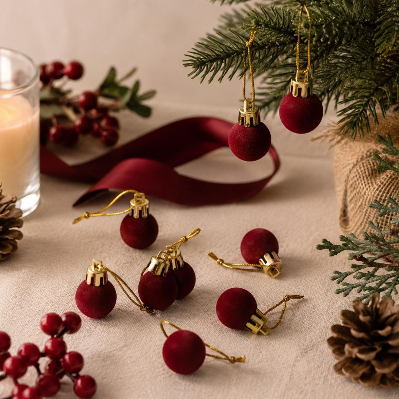 2 cm wijnrode fluwelen kerstba - Home Decor Indonesia recensie en prijs