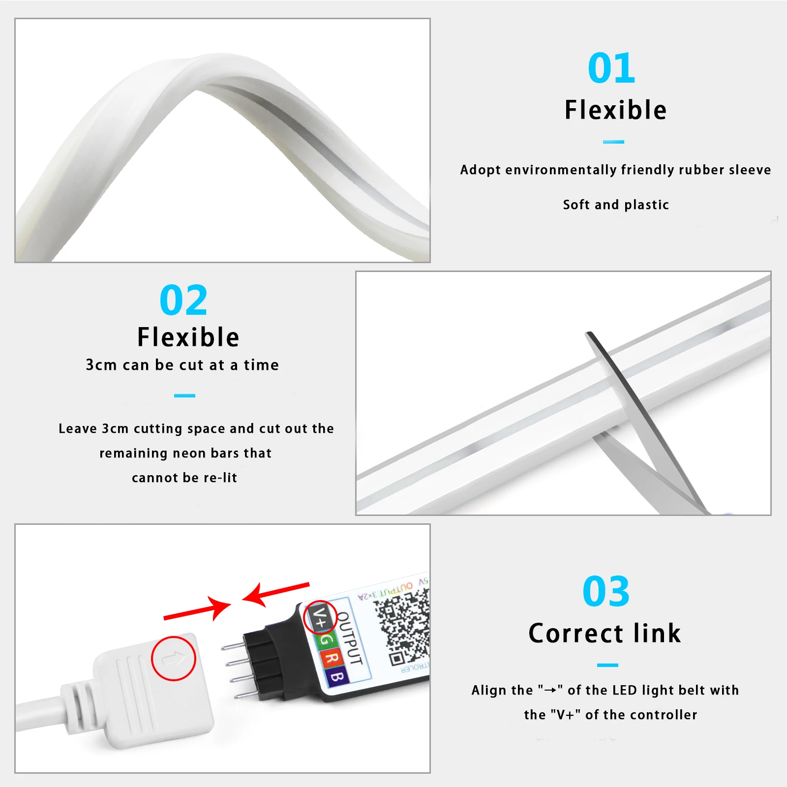 1-5m RGB LED Neon Strip Licht  - Home Decor Free App recensie en prijs